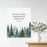 Moderne Wasserfarben-Bäume - individuelles Zitatpo Poster<br><div class="desc">Entwerfen Sie Ihre eigene,  maßgeschneiderte Poster-Wandkunst und personalisieren Sie diesen Plakatdruck mit Vintager Schreibmaschinenstil und Aquarelllandschaft.</div>