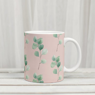 Moderne Wasserfarben-Blätter-Muster  Kaffeetasse