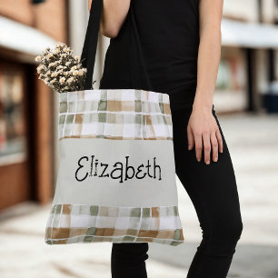 Moderne Wasserfarben fallen Kariert Tasche