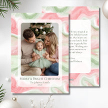 Moderne Wasserfarben-Feiertags-Foto-Flatcard