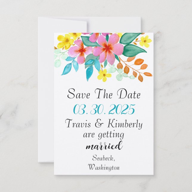 Moderne Wasserfarben Florals in hellen Farben (Vorderseite)