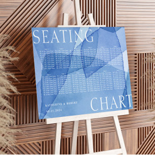 Moderne Wasserfarben-Formen Hochzeits-Sitzplan Poster