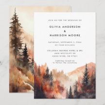 Moderne Wasserfarben Herbst Hochzeit im Freien