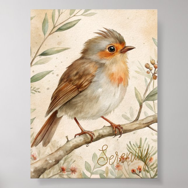 Moderne Wasserfarben-Vogelkunstposter Poster (Vorne)