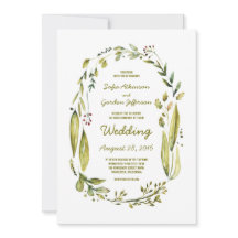 Moderne Wasserfarbengrün Laurel Wedding