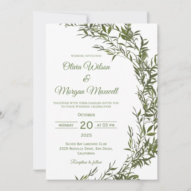 Moderne Wasserfarbenwelt Einladung Hochzeit (Vorderseite)