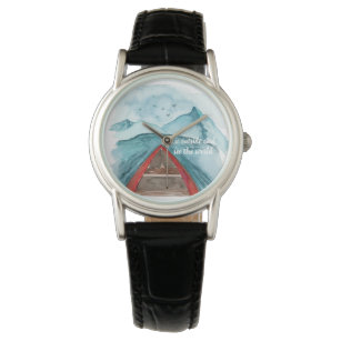Moderne Wasserfarbenwelt - Weltangebot Armbanduhr