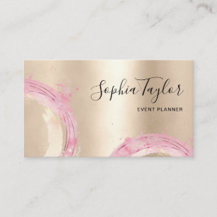 Moderne Wasserfarbkreise Abstrakter Goldene Fossil Visitenkarte