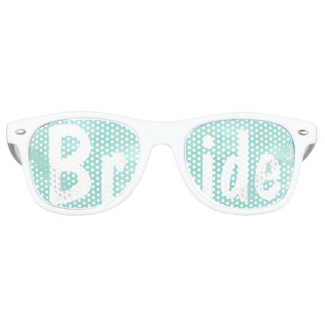 Moderne Wassergrün Hochzeit Braut Sonnenbrille (Vorderseite)
