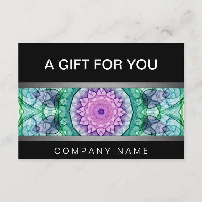 Moderne Wasserlilie Mandala Geschenkgutschein (Vorderseite)