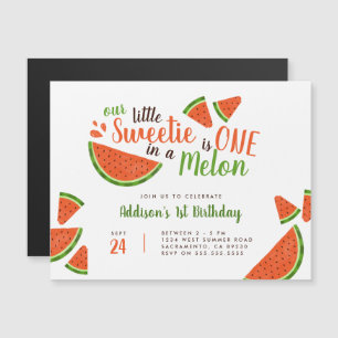Moderne Wassermelone im Sommer in einem Melon zum  Magneteinladung