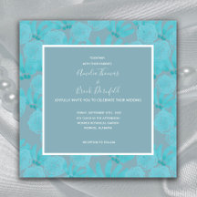 Moderne Watercolor Aquamarin Blue Floral Design Ho