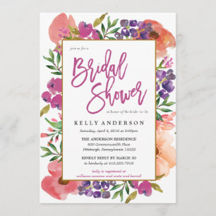MODERNE WATERCOLOR FLORAL Brautdusche Einladung