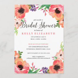 MODERNE WATERCOLOR FLORAL Brautdusche Einladung