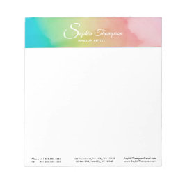 Moderne Watercolor Script Rainbow Pastel - Notepad Notizblock