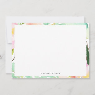 Moderne Watercolor Sommer-Blumenrahmen Mitteilungskarte