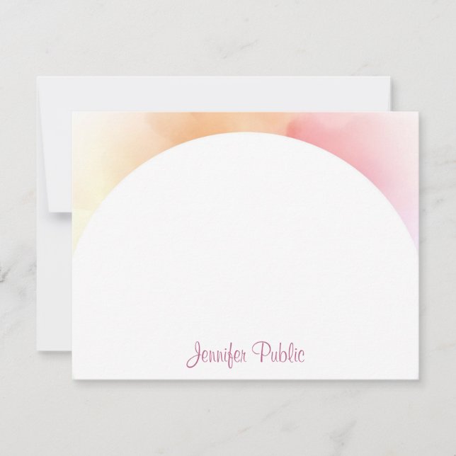Moderne Watercolor Template Calligraphy Script Chi Mitteilungskarte (Vorderseite)