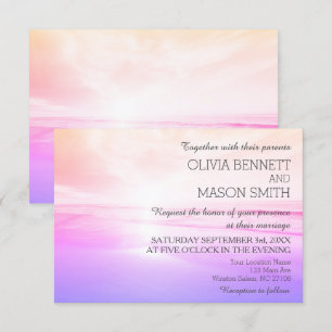 Moderne Watercolor Tropical Beach Sea Wedding Card Einladung