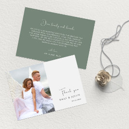 Moderne Watercolor Weiße Blume Hochzeit Dankeskarte