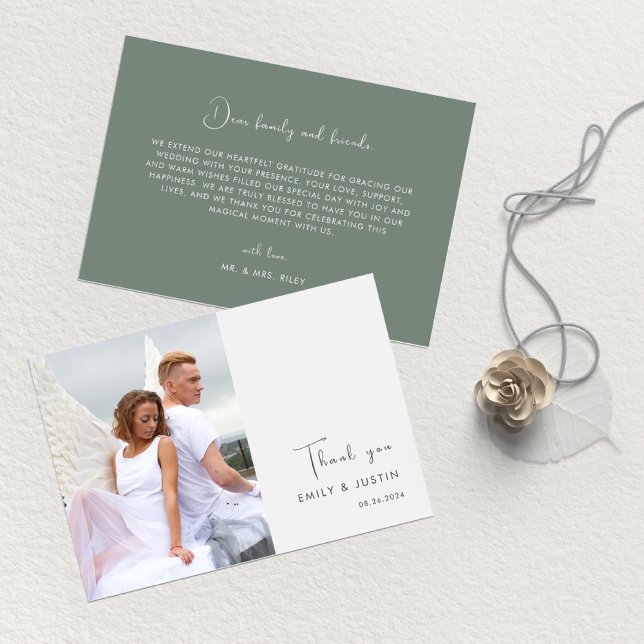 Moderne Watercolor Weiße Blume Hochzeit Dankeskarte (Von Creator hochgeladen)