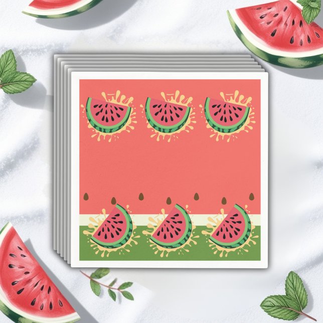 Moderne Watermelon Splash Baby Dusche Serviette (Von Creator hochgeladen)