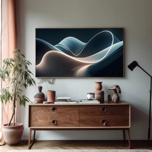 Moderne Wavy Shape Seaform mit Licht Poster