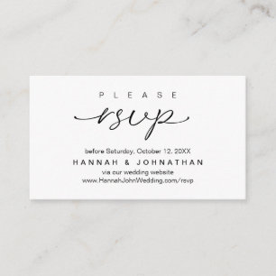Moderne Webseite zum RSVP für Hochzeiten Begleitkarte