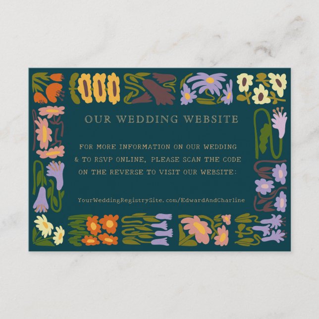Moderne Website Wedding Boho Chic | UAWG QR Begleitkarte (Vorderseite)