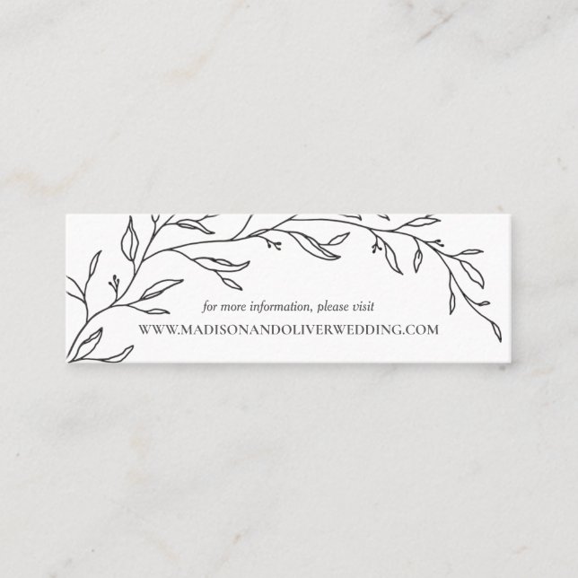 Moderne Website zur Hochzeit der Minimalistischen  Mini Visitenkarte (Vorderseite)