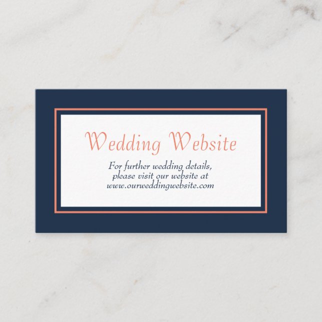 Moderne Website zur Hochzeit von Minimalistischen  Begleitkarte (Vorderseite)