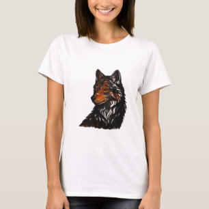 moderne weibliche Grafik-Tee eines gerissenen Wolf T-Shirt
