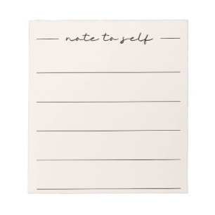 Moderne weiche beige Schrift liniiert Notizblock