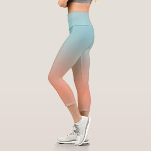 Moderne, weiche Pastell-Ombre-Rosa-Blau-Capri-Legg Capri Leggings