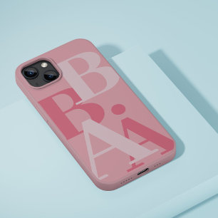 Moderne weiche rosa Anfangsbuchstaben minimal zeit iPhone 16 Pro Hülle