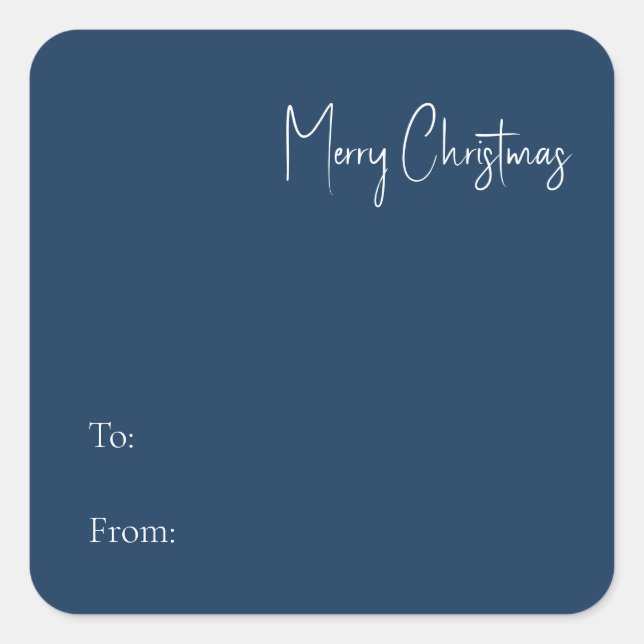 Moderne Weihnachten | Blau bis Square Sticker (Vorderseite)