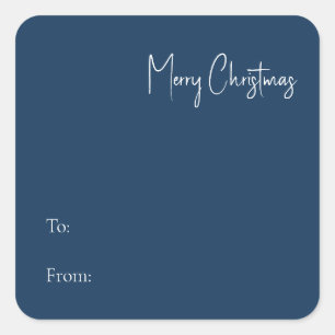 Moderne Weihnachten Blau bis Square Sticker