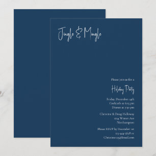 Moderne Weihnachten   Blue Jingle and Mingle Einladung