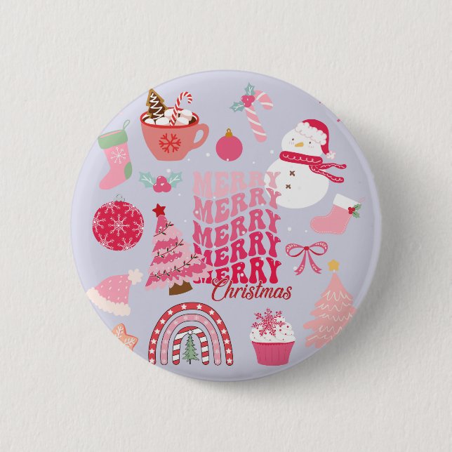 Moderne Weihnachten Button (Vorderseite)