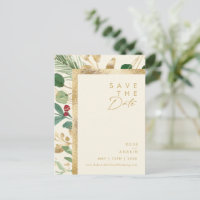 Moderne Weihnachten | Creme Save the Date Postkart