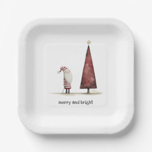 Moderne Weihnachten froh und hell Winter Pappteller