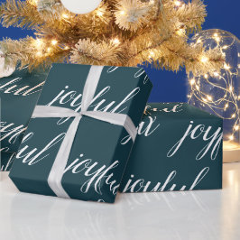 Moderne Weihnachten fröhlich grün Geschenkpapier