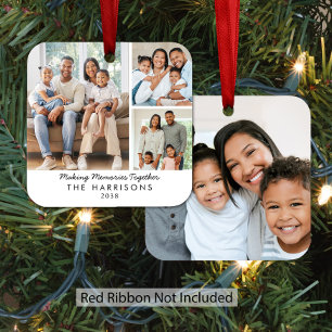 Moderne Weihnachten für 4 Fotos der Familie Ornament Aus Metall