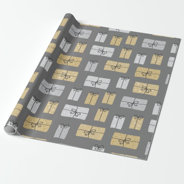 Moderne Weihnachten Gegenwart Doodles Geschenkpapier (Ungerollt)