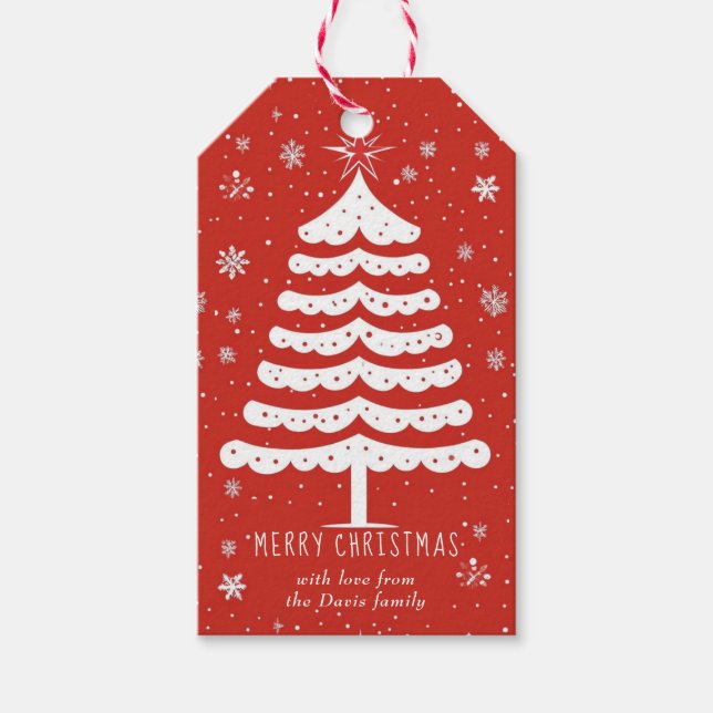 Moderne Weihnachten Geschenkanhänger (Vorderseite)