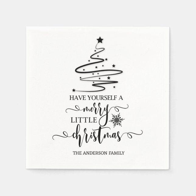 Moderne Weihnachten Gönnen Sie sich ein fröhliches Serviette (Vorderseite)