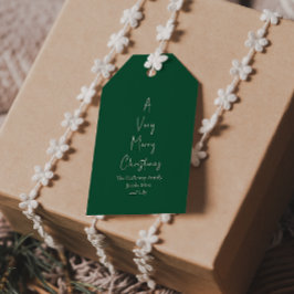 Moderne Weihnachten | Grüne Familienstammmarken Geschenkanhänger