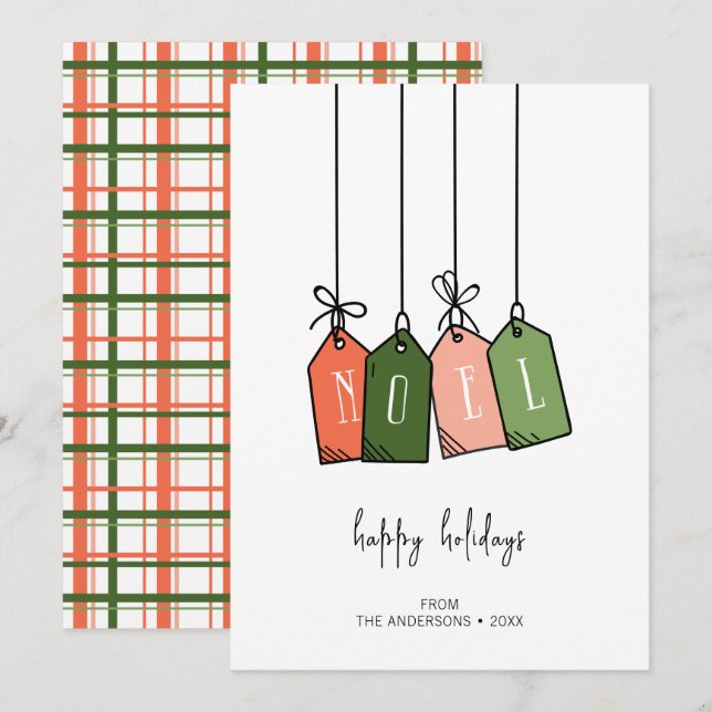 Moderne Weihnachten Happy Holidays Gift Tags (Vorne/Hinten)