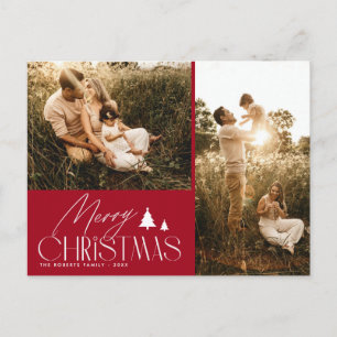 Moderne Weihnachten im Foto mit eleganten Buchstab Postkarte
