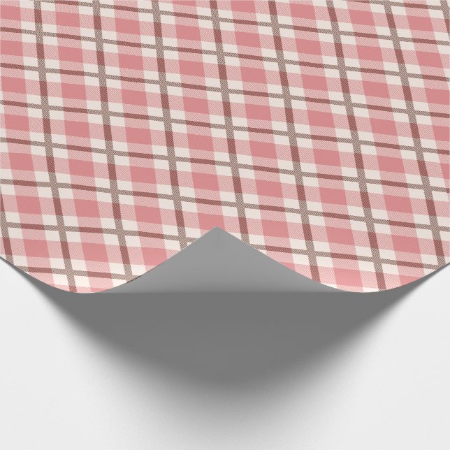 Moderne Weihnachten Kariertes Tartan Muster | Urla Geschenkpapier (Ecke)