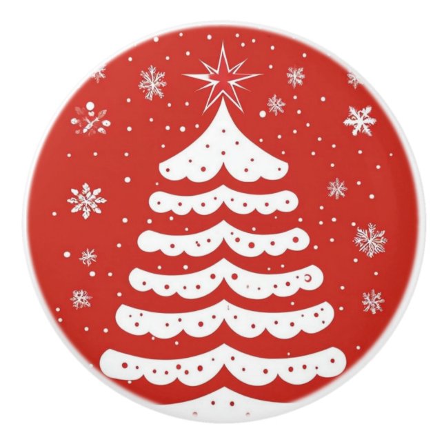 Moderne Weihnachten Keramikknauf (Vorderseite)